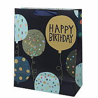 Happy Birthday Black & Blue Gift Bag Large 