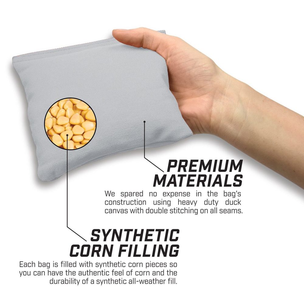 Official Regulation Cornhole Bean Bags Set of 4 (Gray) Toy Sense