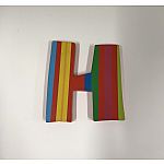 'H' Wooden Letters - Stripes