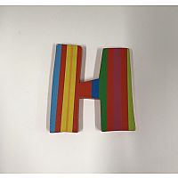 'H' Wooden Letters - Stripes  