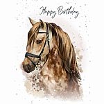 Hopper Studios Greeting Card - Brown Horse Happy Birthday