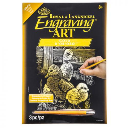 Gold Engraving Art Hatchlings. Toy Sense