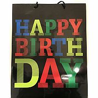 Happy Birthday Black Gift Bag  