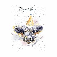 Hopper Studios Greeting Card - Birthday Hat Cow