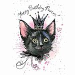 Hopper Studios Greeting Cards - Princess Black Cat