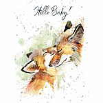 Hopper Studios Greeting Card - Hello Baby! Foxes