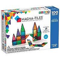 Magna-Tiles Clear Colors - 100 Piece Set.