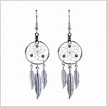 January Garnet Birthstone Dreamcatcher Earrings