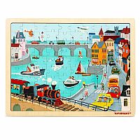 City Traffic Puzzle - Wooden Tray Puzzle.