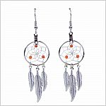 July Carnelian Birthstone Dreamcatcher Earrings  