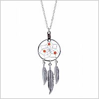 July Carnelian Birthstone Dreamcatcher Pendant  