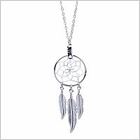 June Moonstone Birthstone Dreamcatcher Pendant  .