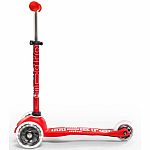 Mini Micro Deluxe LED Kickboard Scooter - Red 