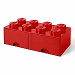 Lego Storage Brick Drawer - 8 Knobs Red