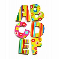 'B' Wooden Letters - Stripes