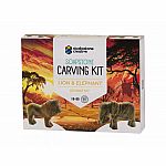 Lion & Elephant Soapstone Carving Kit   