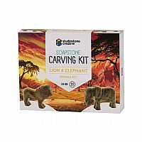 Lion & Elephant Soapstone Carving Kit   