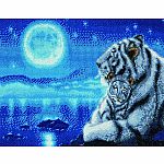 Crystal Art Large Framed Kit - Lullaby White Tigers