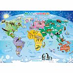 Map of the World Tray Puzzle - Cobble Hill