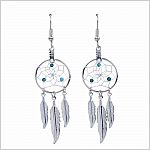 March Aquamarine Birthstone Dreamcatcher Earrings 