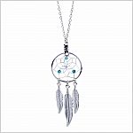 March Aquamarine Birthstone Dreamcatcher Pendant