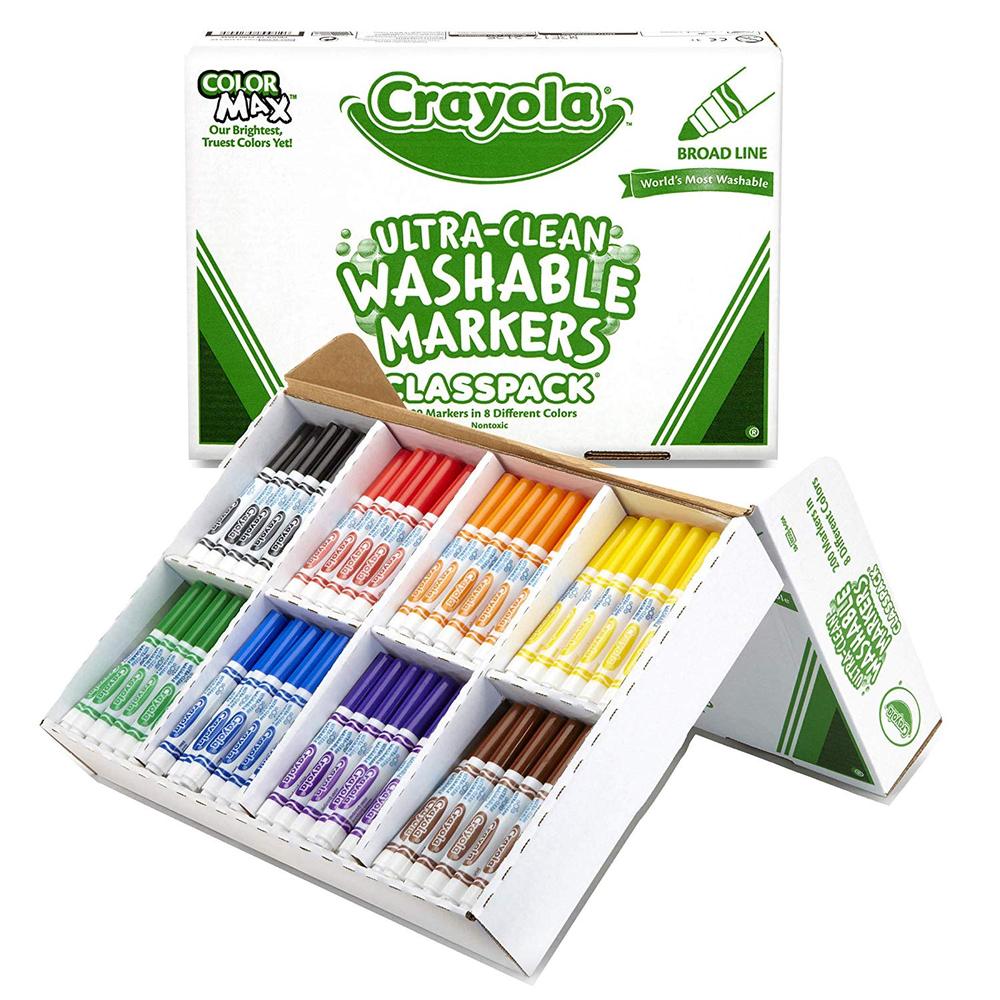 Crayola 200 UltraClean Washable Markers Classpack Toy Sense