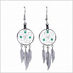 May Green Agate Birthstone Dreamcatcher Earrings