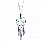 May Green Agate Birthstone Dreamcatcher Pendant  