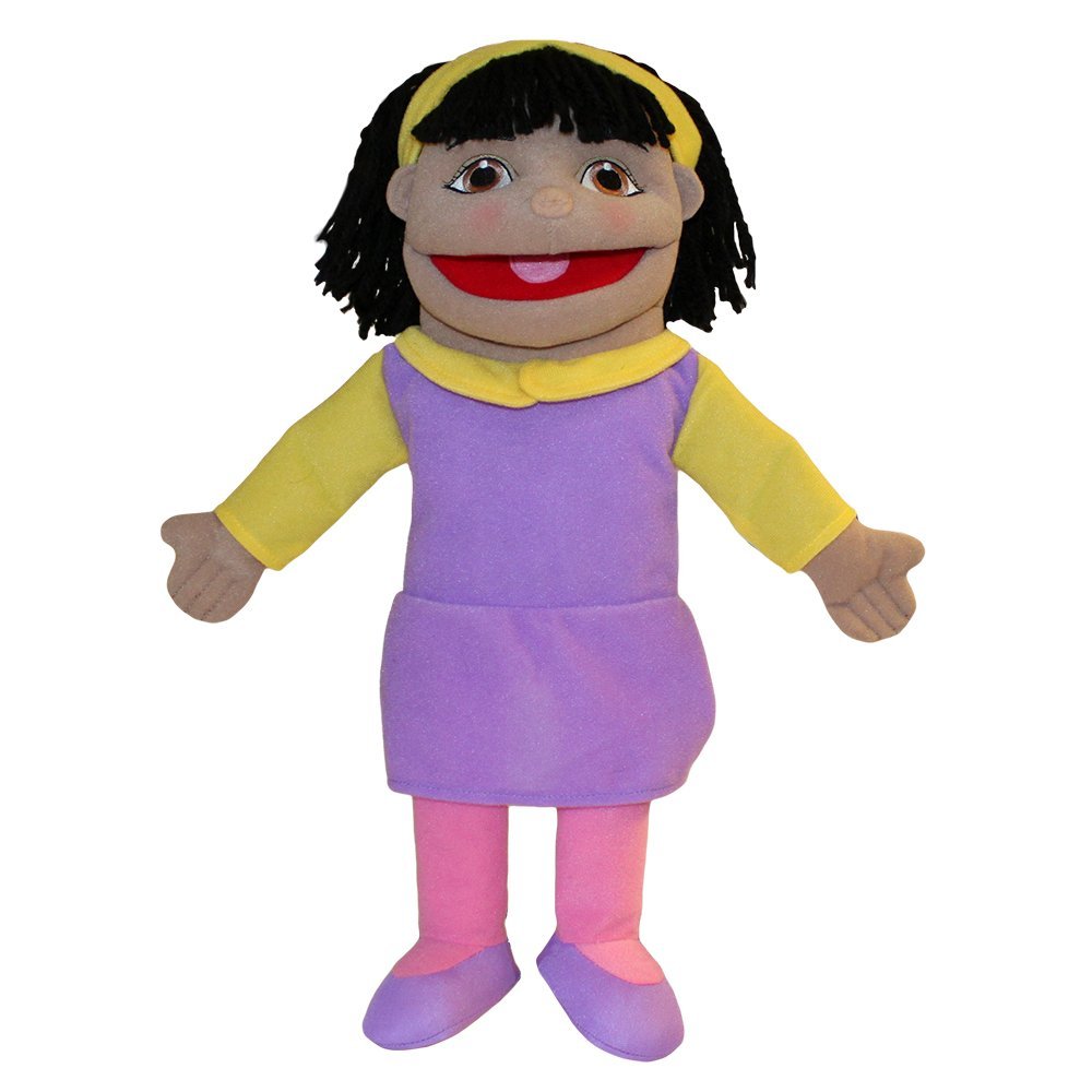Small Girl Puppet Olive Skin Tone Toy Sense