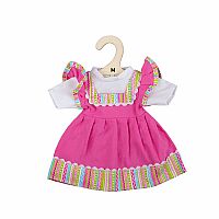 Doll Pink Dress with Striped Trim - Medium 