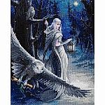 Crystal Art Large Framed Kit - Midnight Messenger - Anne Stokes. 