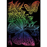 Mini Engraving Art: Rainbow - Butterflies .