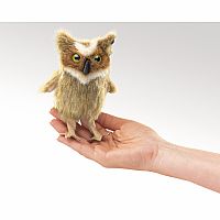 Mini Great Horned Owl Finger Puppet