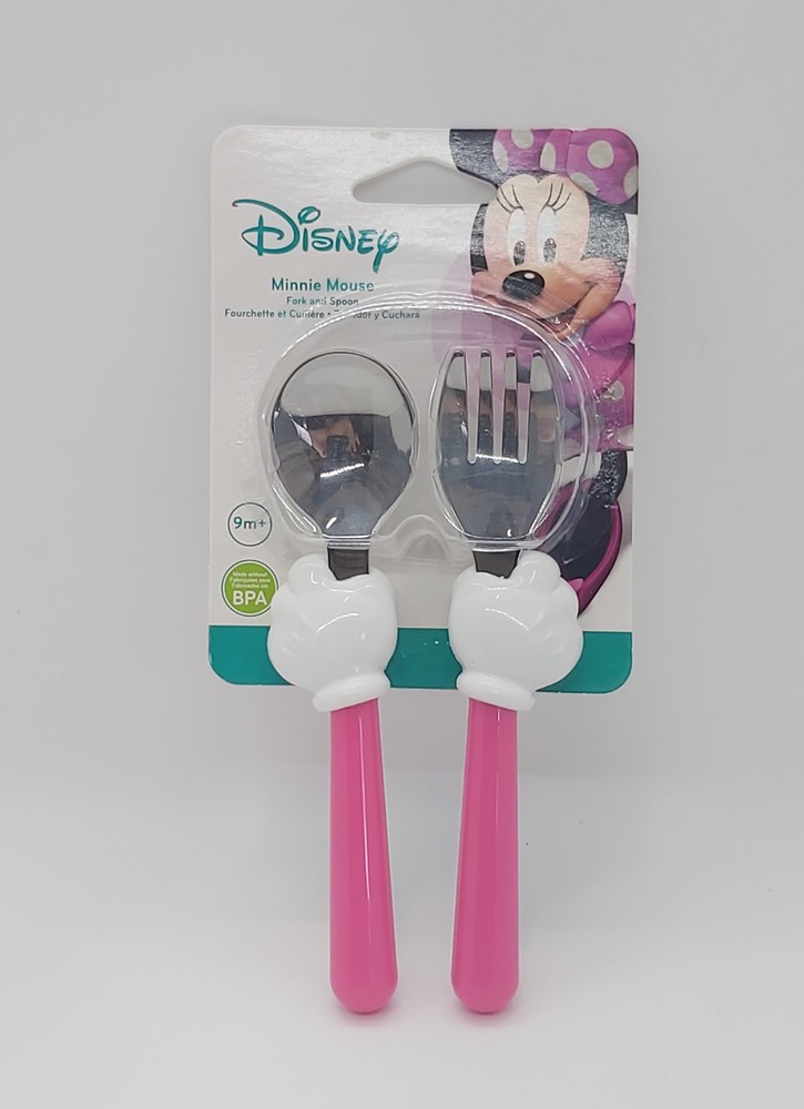 Minnie Mouse Fork and Spoon Set. Toy Sense