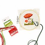 Mini Cross Stitch Embroidery Kit - Mushroom