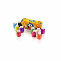 10 Washable Kids' Paint Jars - Neon.