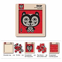 Wooden Tile Puzzle - Bear