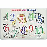 Numbers with Animals Two-Sided Placemat  