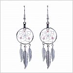 October Pink Tourmaline Birthstone Dreamcatcher Earrings
