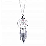 October Pink Tourmaline Birthstone Dreamcatcher Pendant  