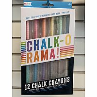 Chalk-O-Rama Dustless Chalk Crayons - 12 pack  