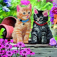 Crystal Art Card Kit -Cat Friends  