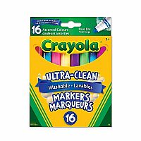 16 Ultra-Clean Washable Broad Line Markers.