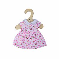 Doll Pink Dress with Pink Hearts - Small 