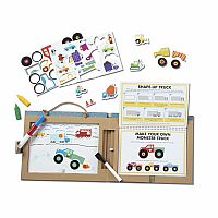 Natural Play: Play, Draw, Create Reusable Drawing and Magnet Kit - Trucks