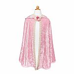 Deluxe Pink Rose Princess Cape - Size 7-8