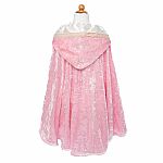 Deluxe Pink Rose Princess Cape - Size 7-8