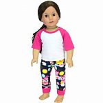 Owl Print PJ's and Baseball T for 18" Doll