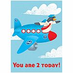 Airplane You Are 2 Today Birthday Card.