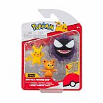 Pokemon Battle Figure 3 Pack - Pikachu, Teddiursa, & Ghastly